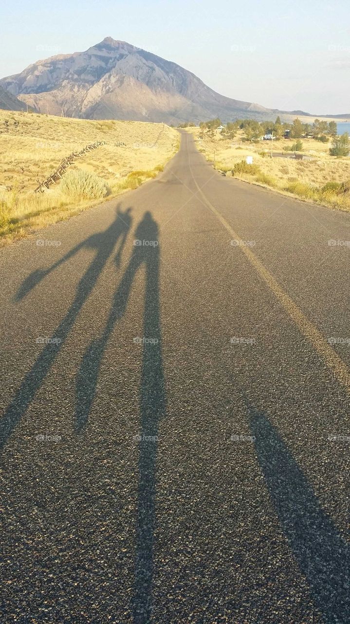 Shadow on empty road