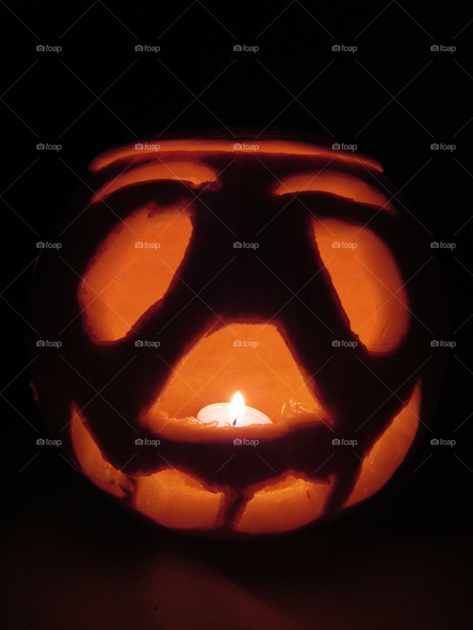 pumpkin with tealight
