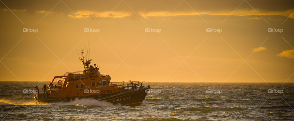 Lifeboat on the waves