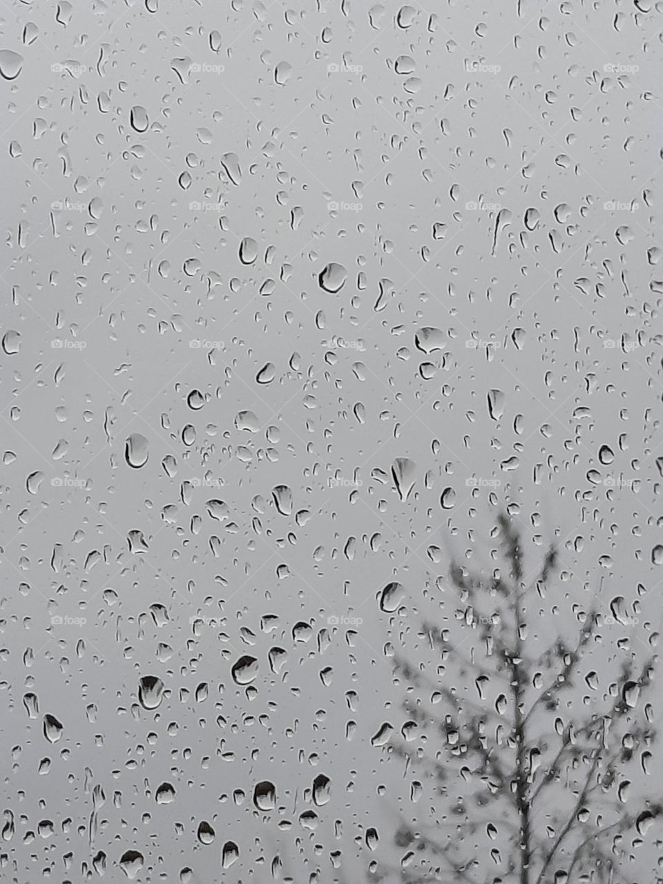 drops of rain on window glass