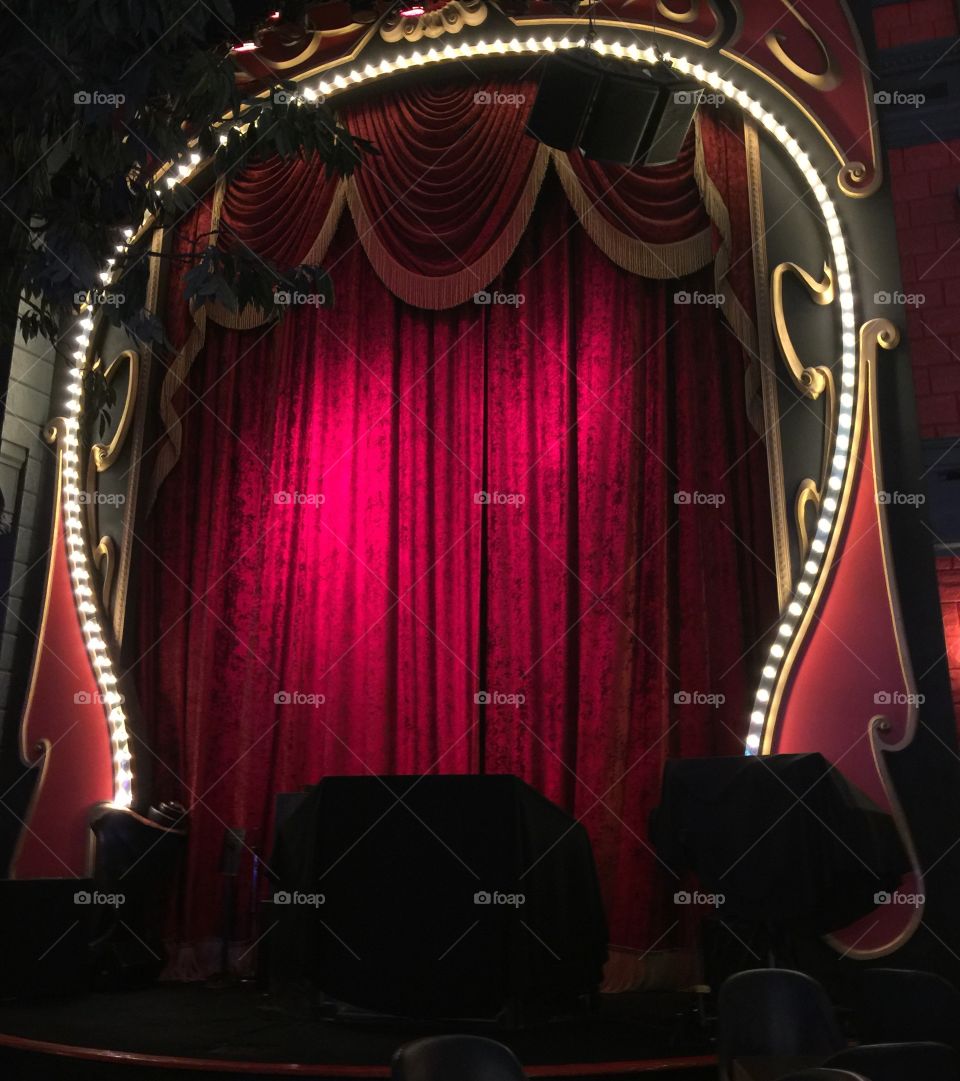 Red Velvet Curtain Stage