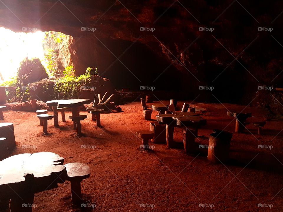 A cave restaurant.