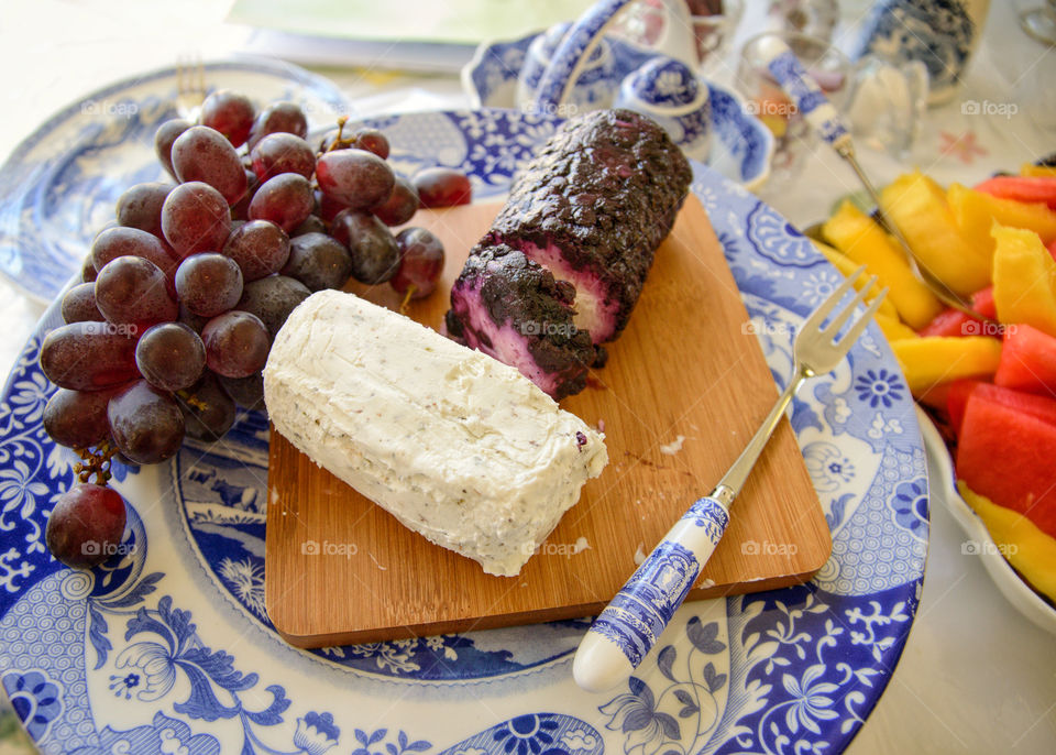 Cheese and wine for tea time. 