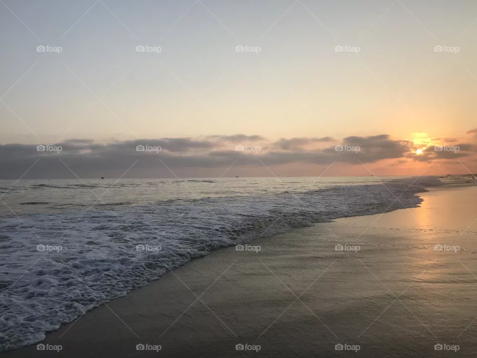 Ocean at sunset landscape