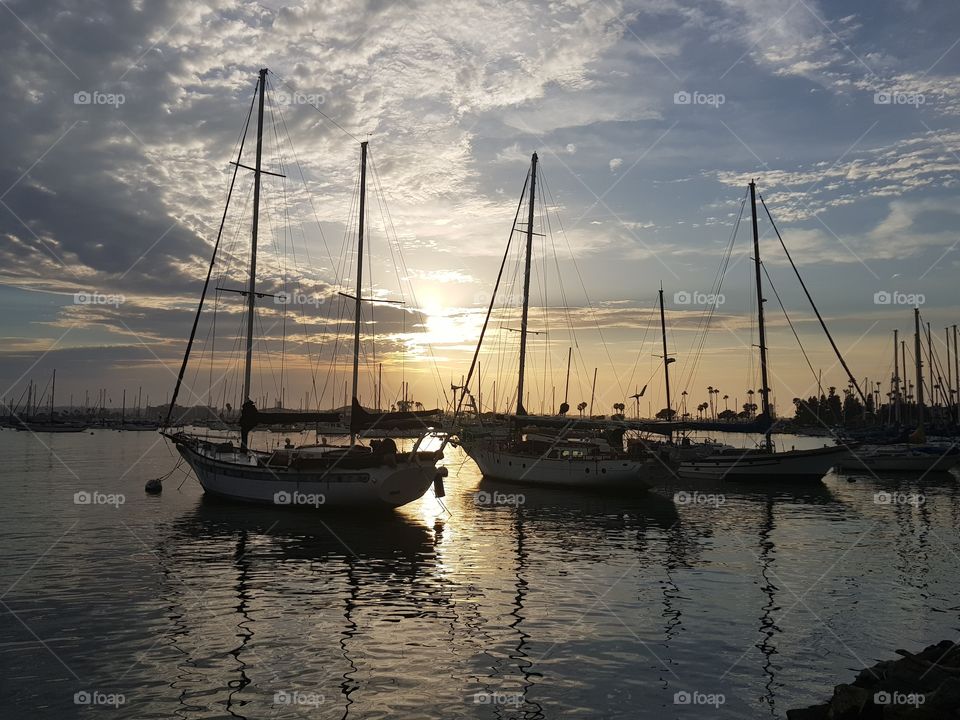 Water, Boat, Dawn, Sunset, Watercraft