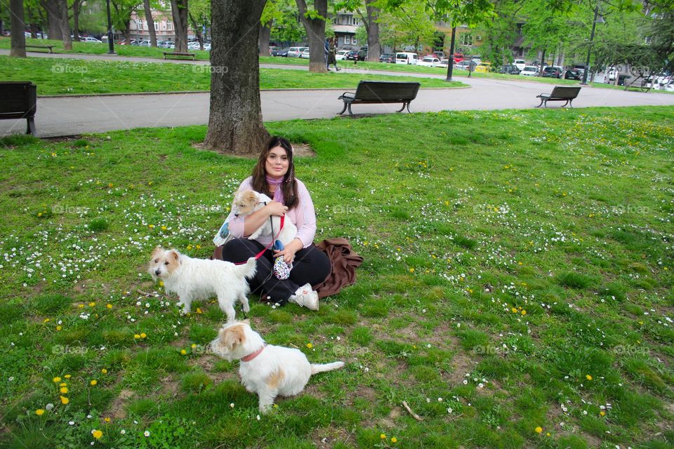 Sitting on the grass