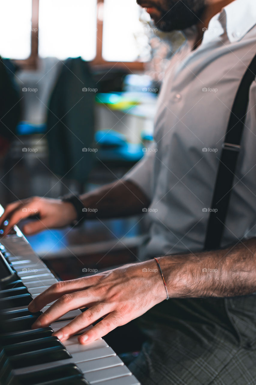 Man playing a piano 