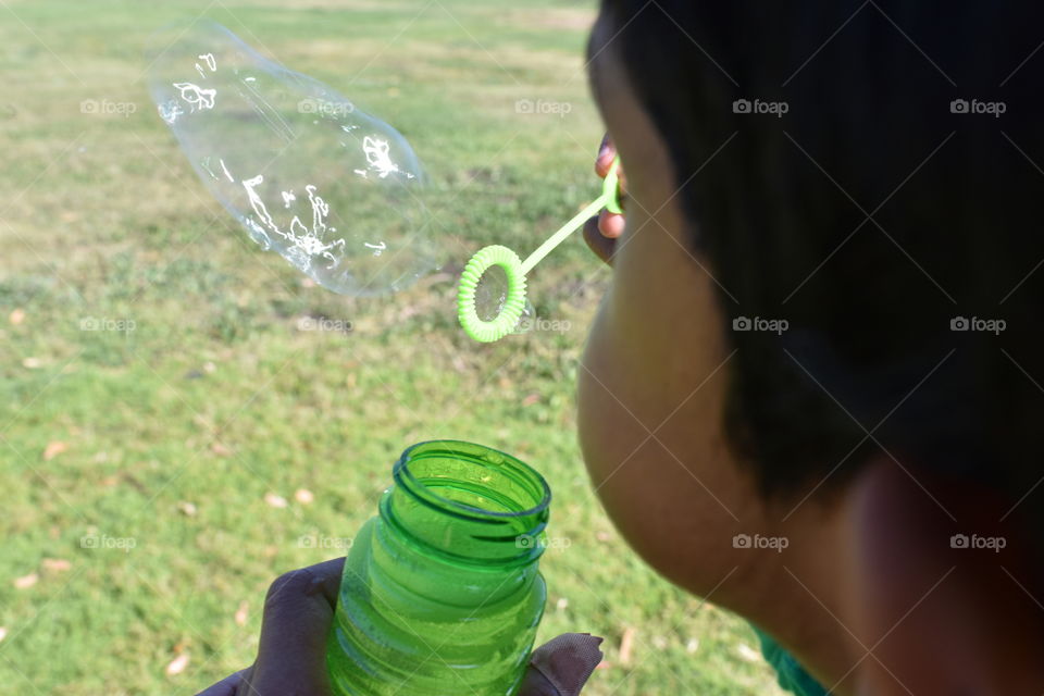 Kid playing outdoors