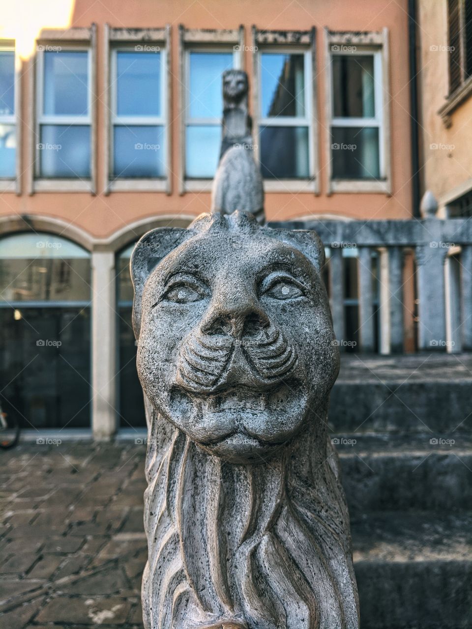 Sculpture in old city in Koper