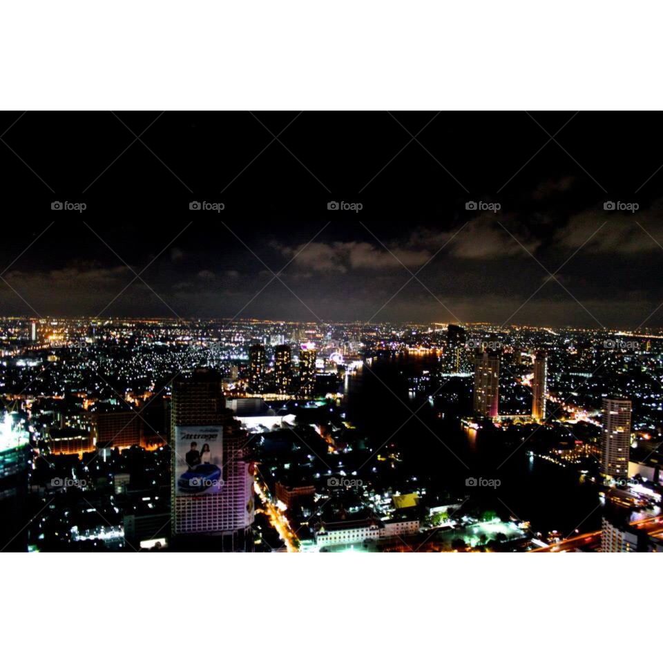 Bangkok night view. Taken from the famous "hangover" rooftop bar located in Bangkok