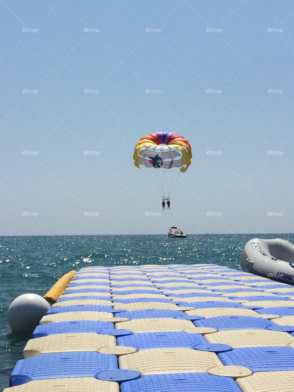 Parachute over the sea