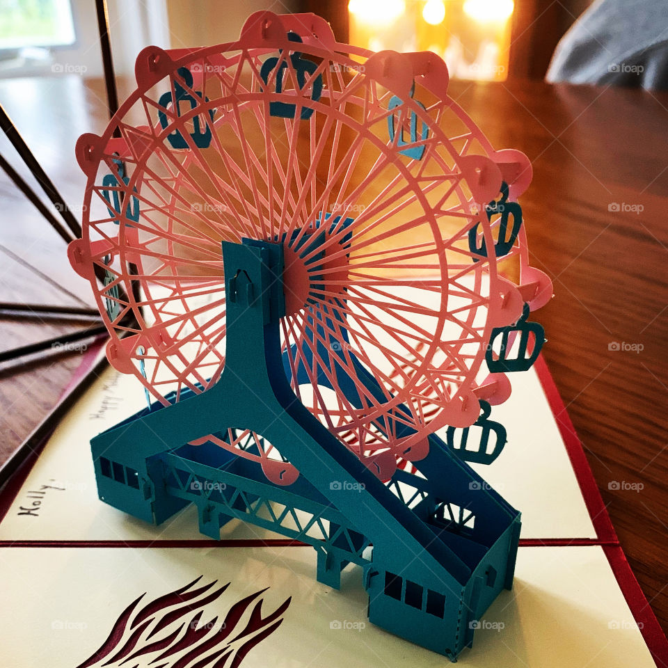 Pop up Ferris wheel ride craft card 