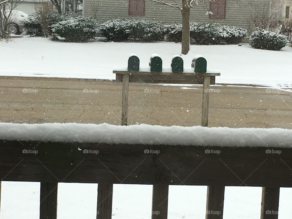 Mailboxes during winter