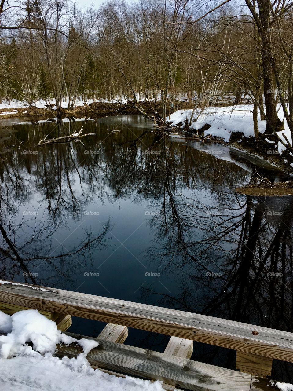 Over the bridge, spring in Maine 