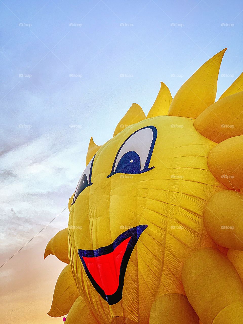 Sunshine Hot Air Balloon against a beautiful sky 