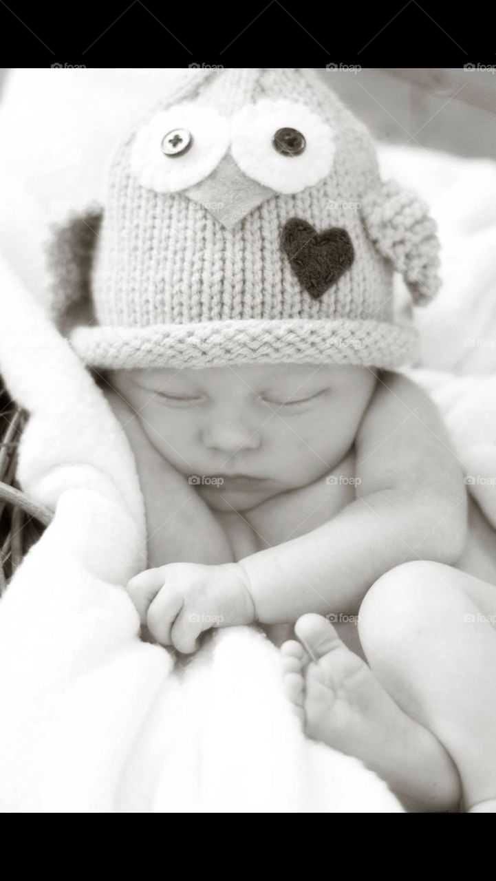 Baby Sleeping in Nest