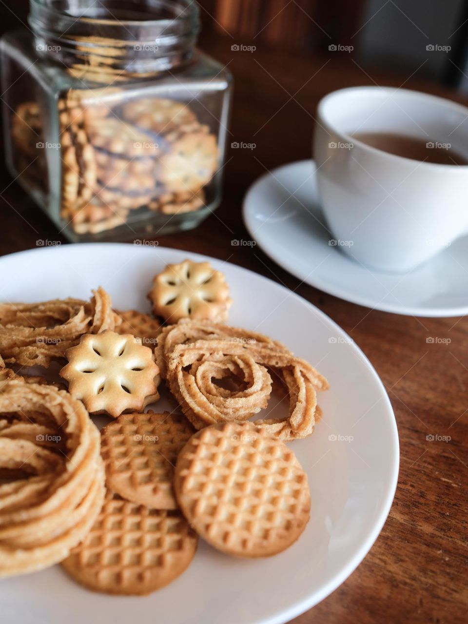 Hot tea and cookies are a perfect combo for evening tea