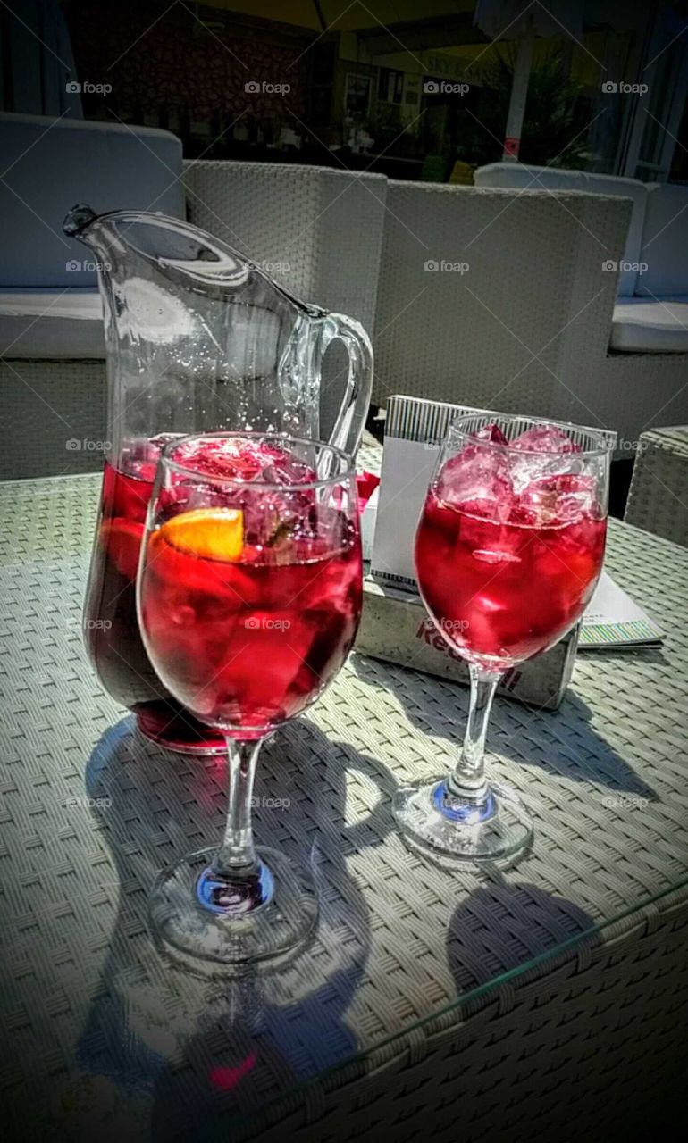 Ice cold sangria