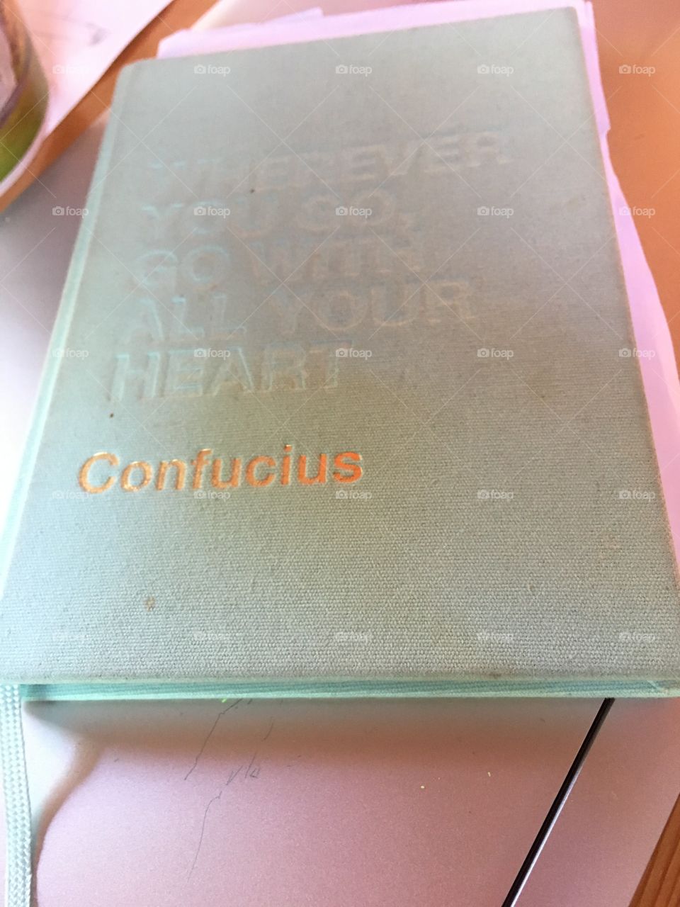 Antique Confucius hard cover book. Inspirational reading. 
