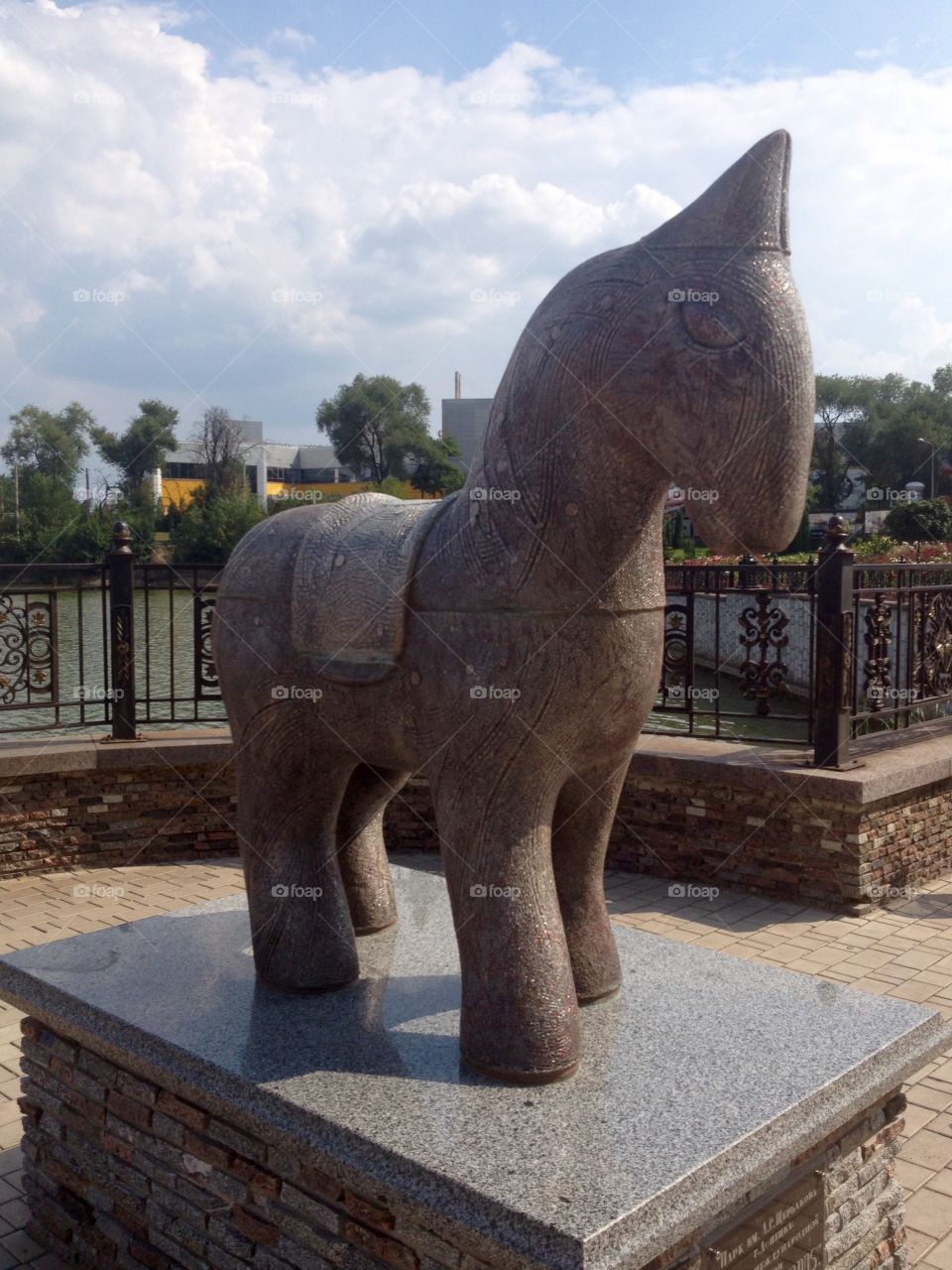 An authentic statue of a fairytale horse