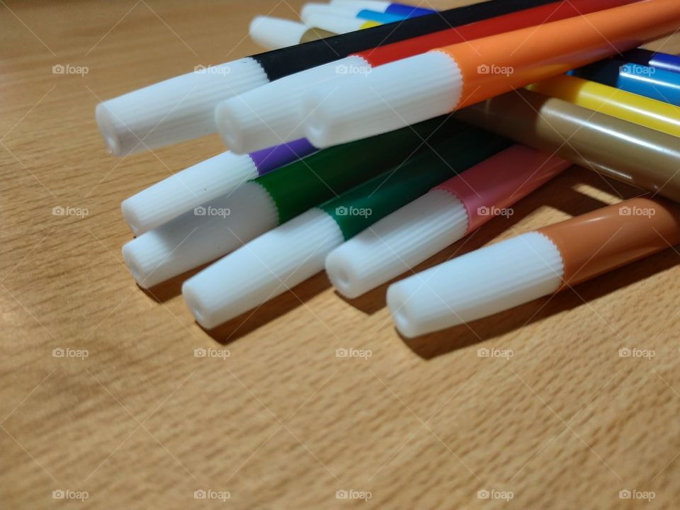 colour pen close up
