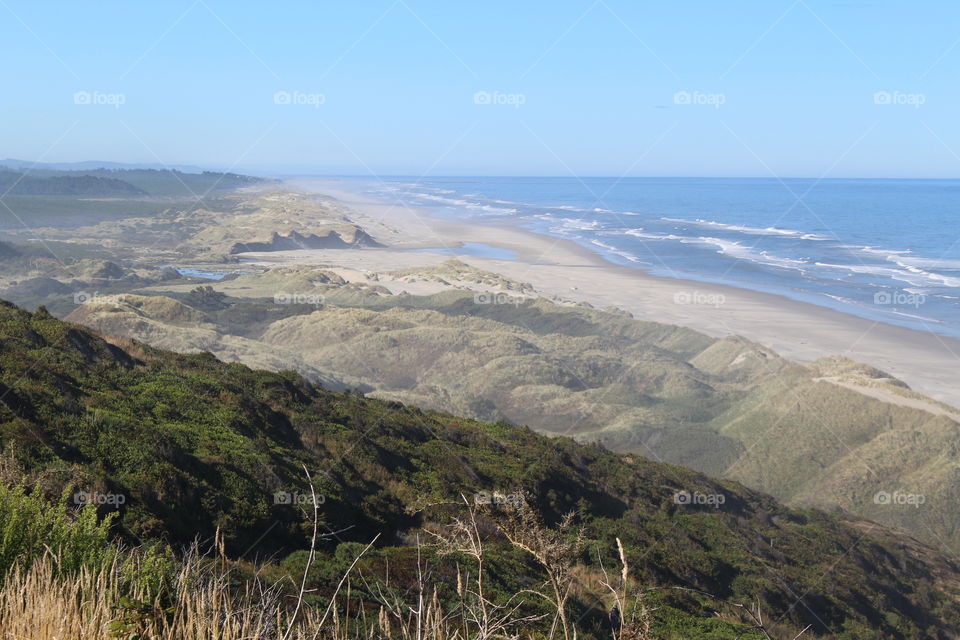 View of a sea from the hill