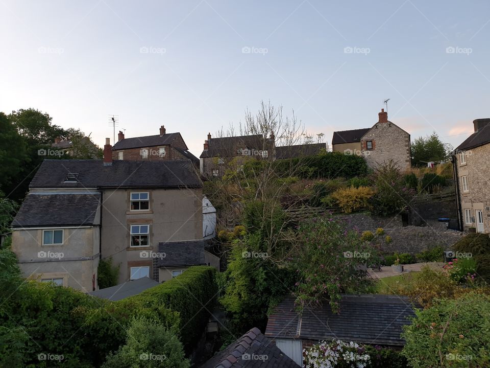 An image taken of some houses in the town Wirksworth, Derbyshire, UK.