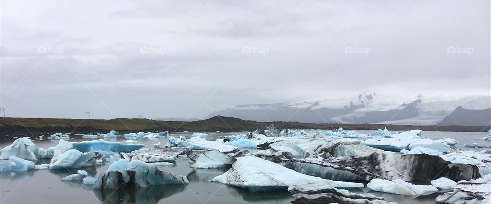 Mini icebergs in Iceland