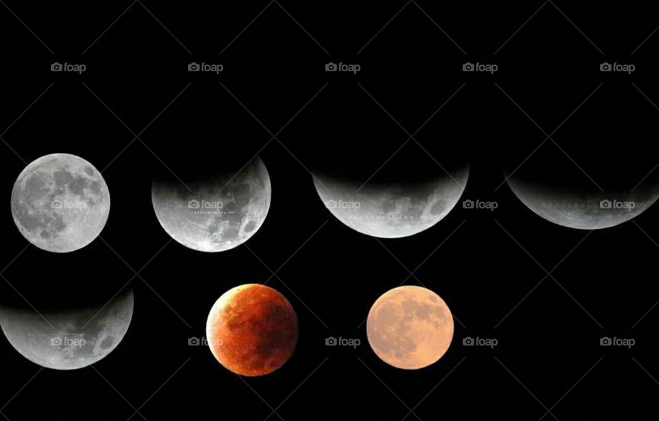 Phases of the Red Eclipse of the Moon great to see