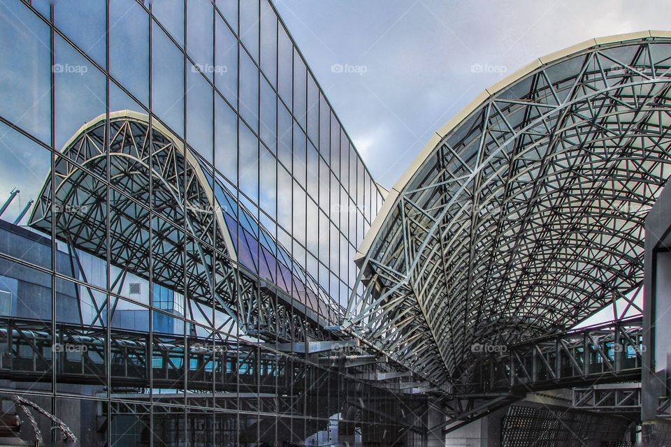 metal constructions of Kyoto railway station