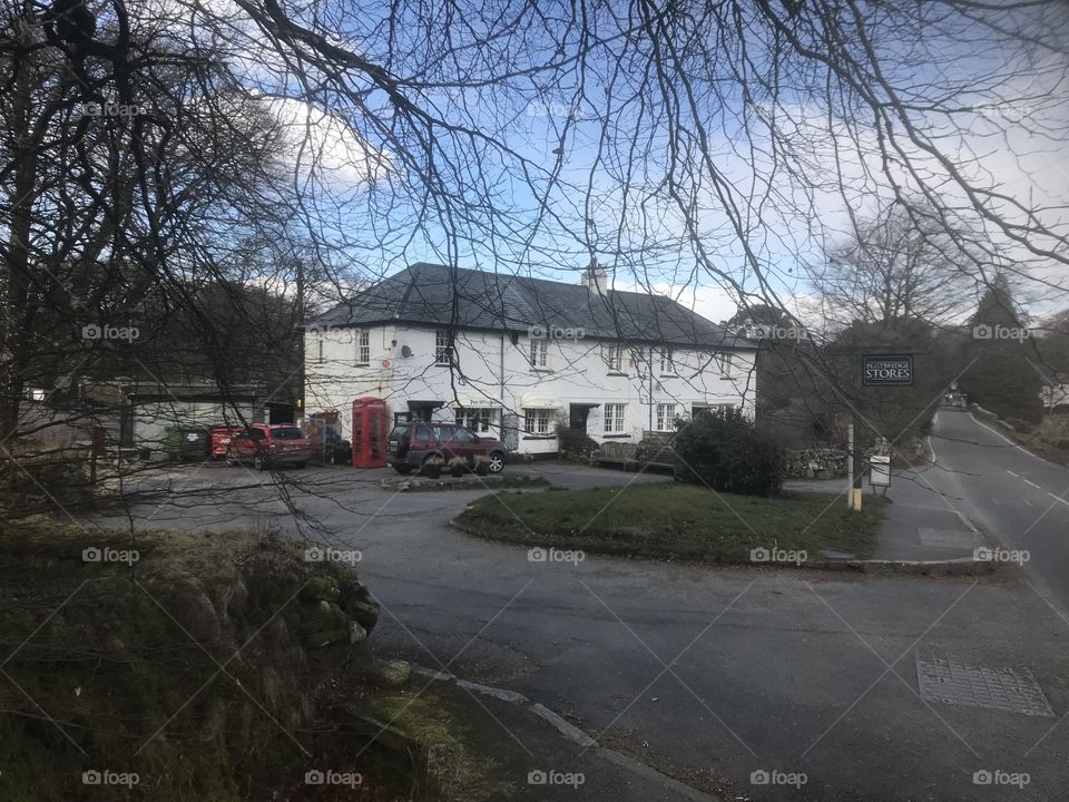 Pretty village of Postbridge on Dartmoor, in Devon.