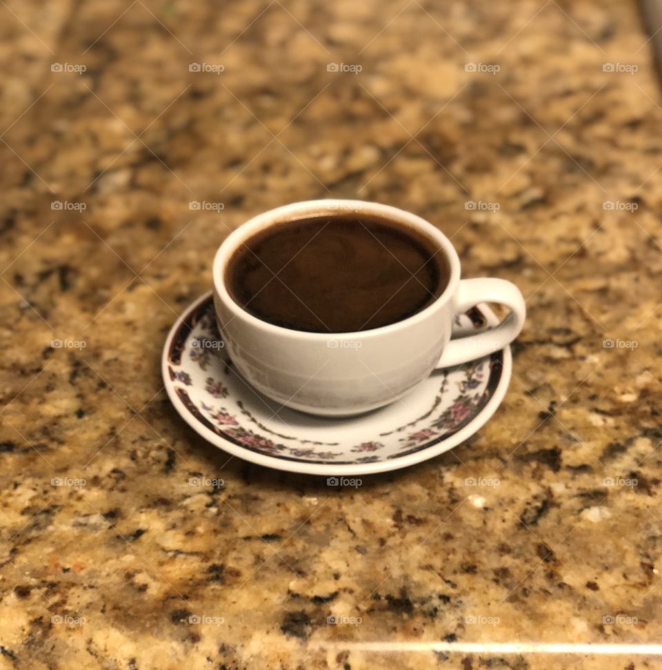 Cup of freshly made coffee