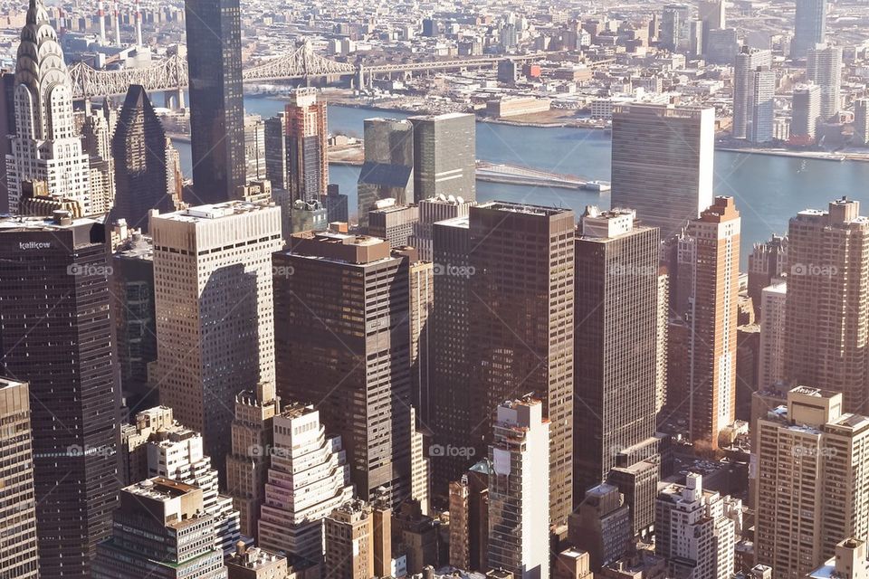 Areal shot of New York skyline