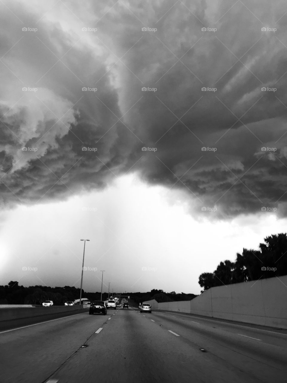 Storm on a Florida road 