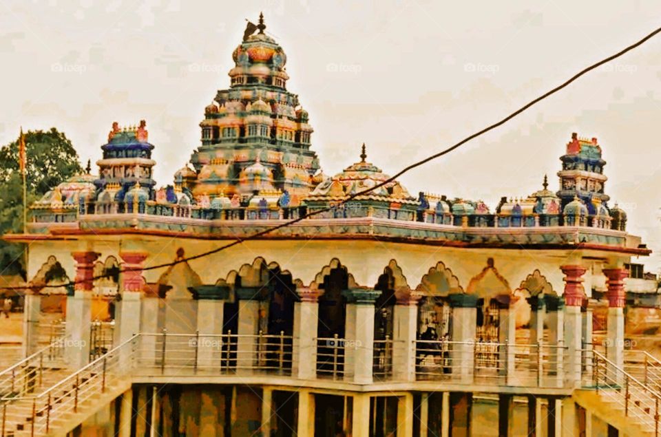 August 15th, 2023 India. A beautiful and attractive view of a tample.