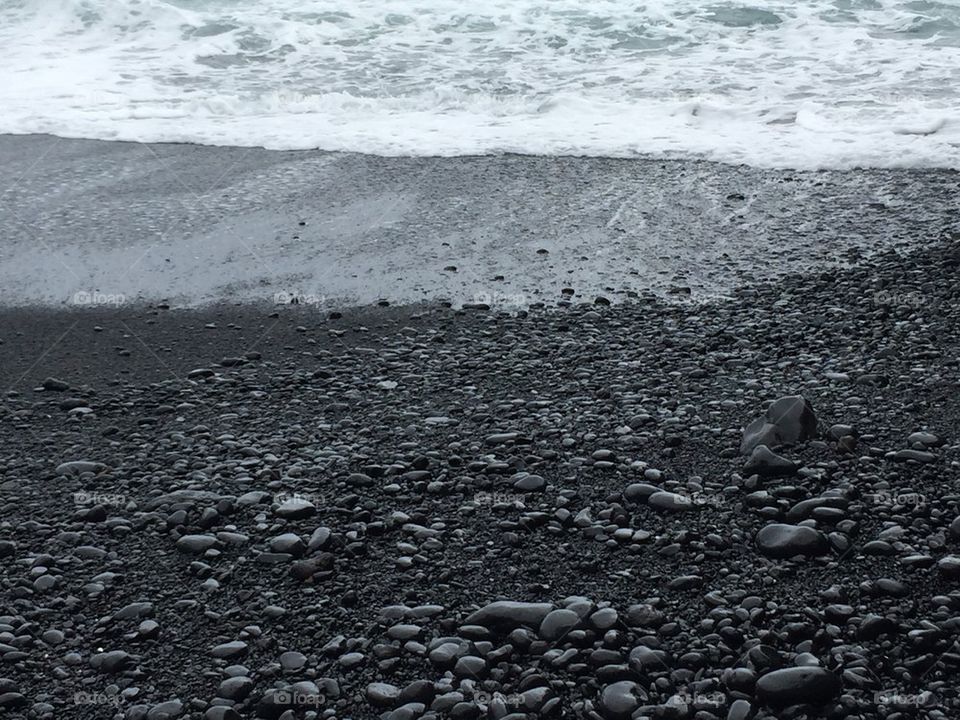 Hana volcanic beach in Maui