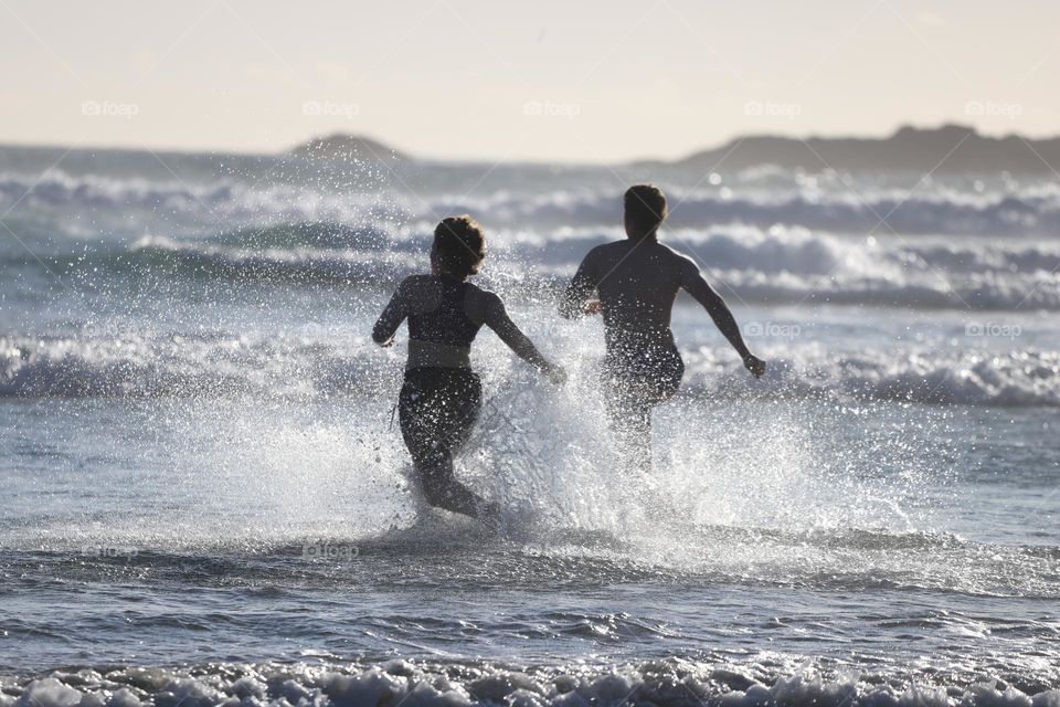Running in the ocean