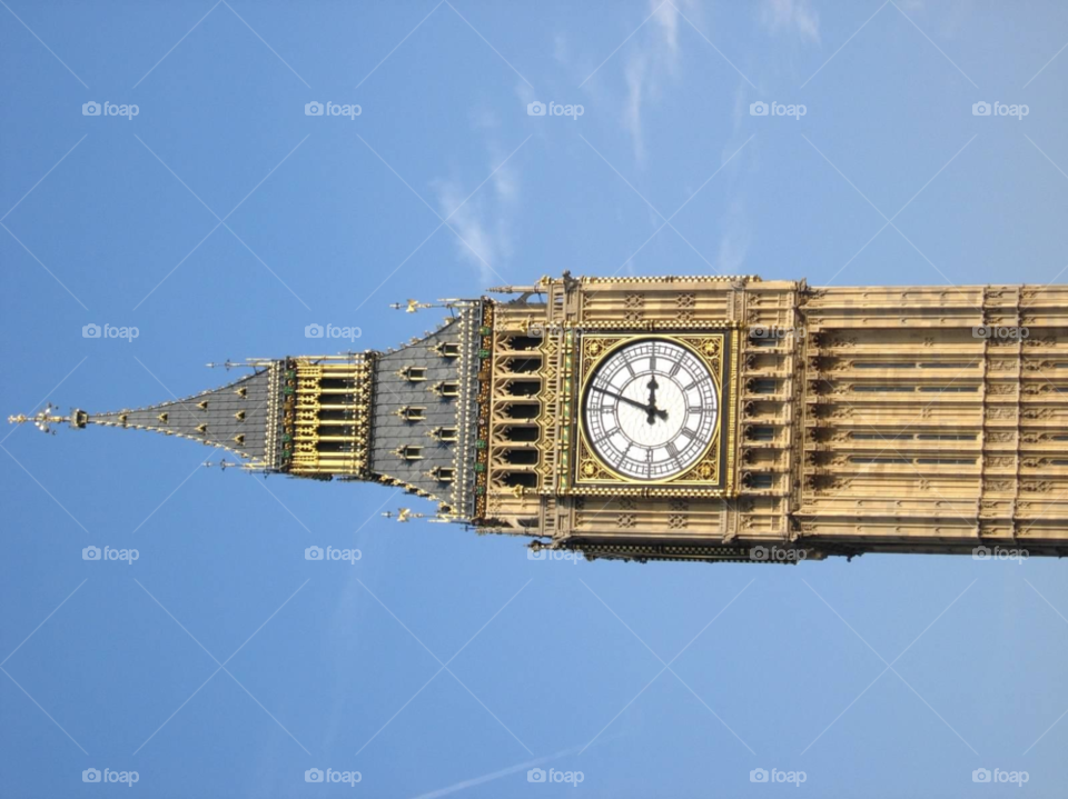 london clock blue sky big ben by micheled312