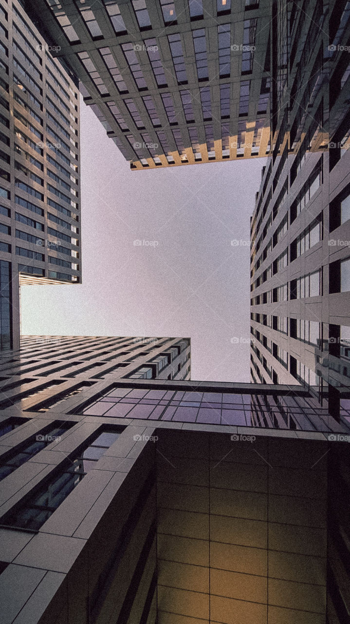 Office buildings against the sky
