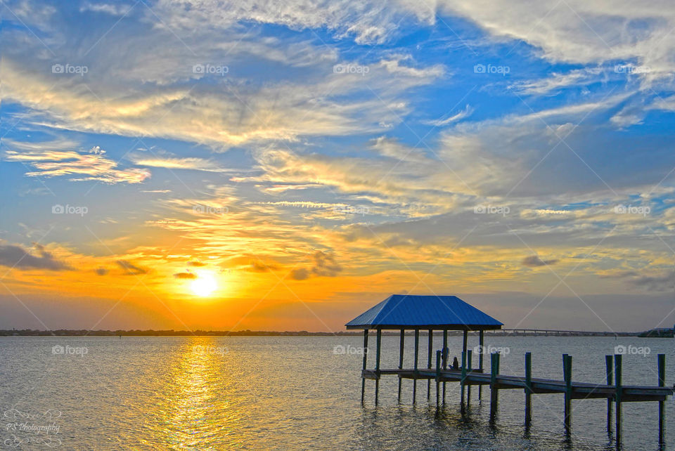 sunset with pier