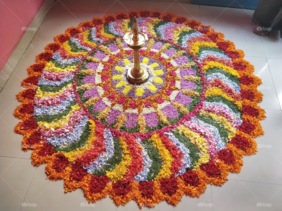 Flower decoration (onam pookalam)