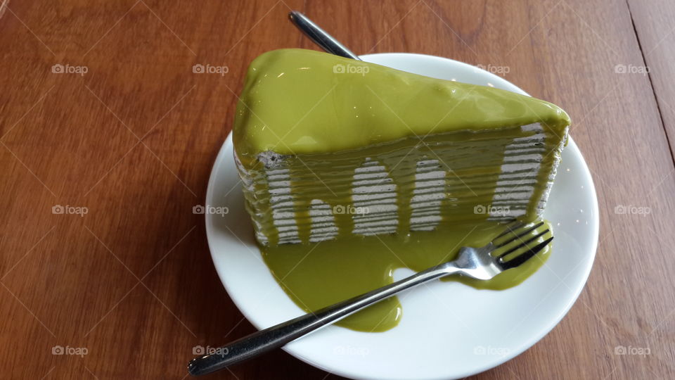green tea crape cake