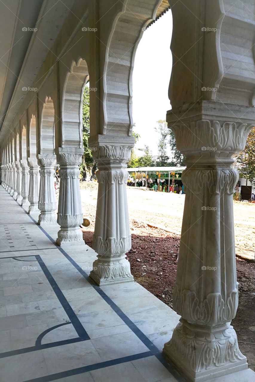 white pillars