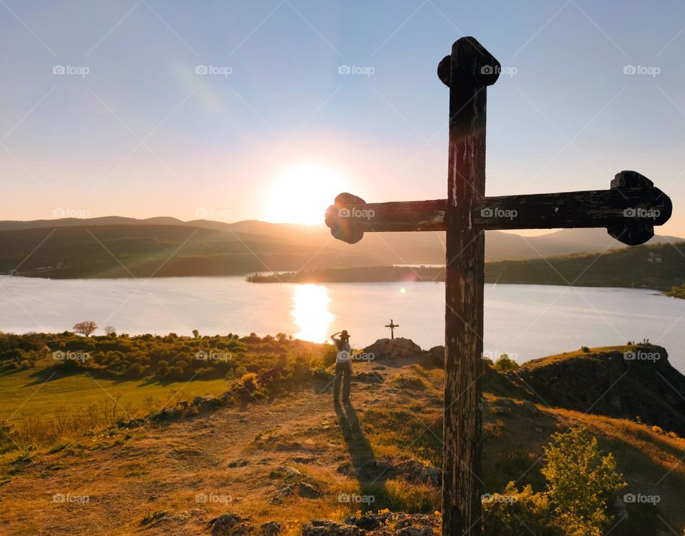 A beautifil sunset view from the cross hill