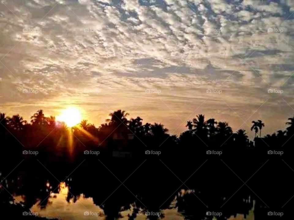 August 15th 2023, ,A beautiful and attractive view of the sunrise.