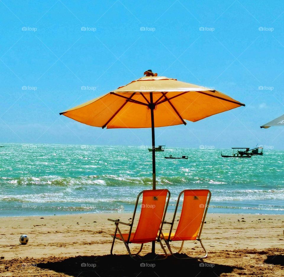 A perfect combination, sun and sea.  There's nothing better than a sunny day on a wonderful beach in Maceió, Alagoas -Brazil