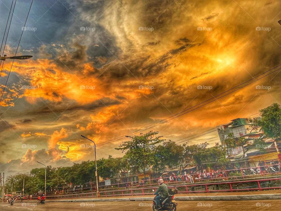 When the sun embraces the clouds