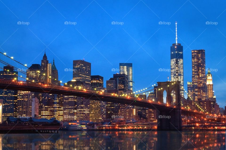 New york skyline at night