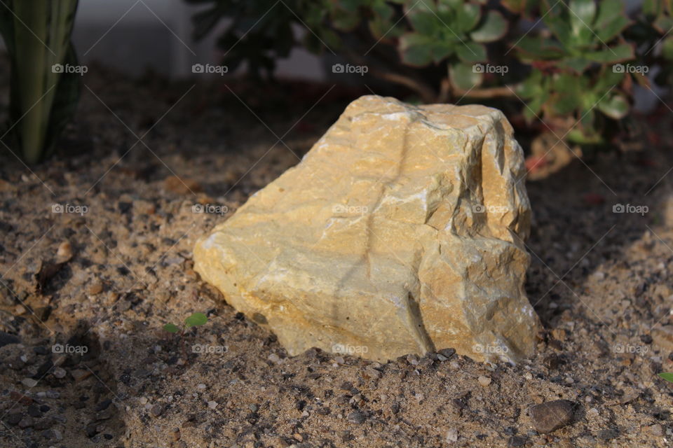 rock ornaments and sand