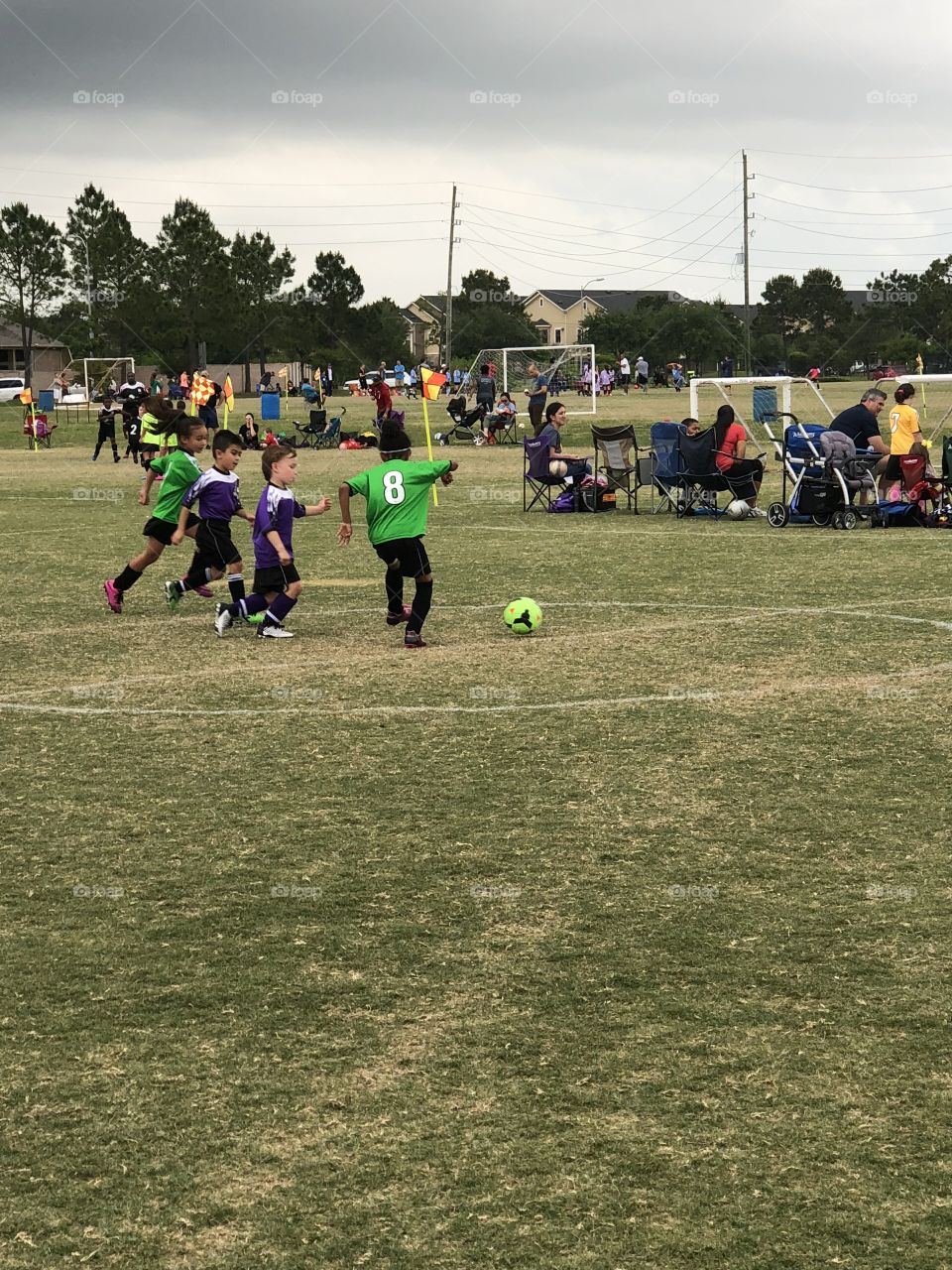 You soccer league game on a Spring morning in Southwest Texas. 